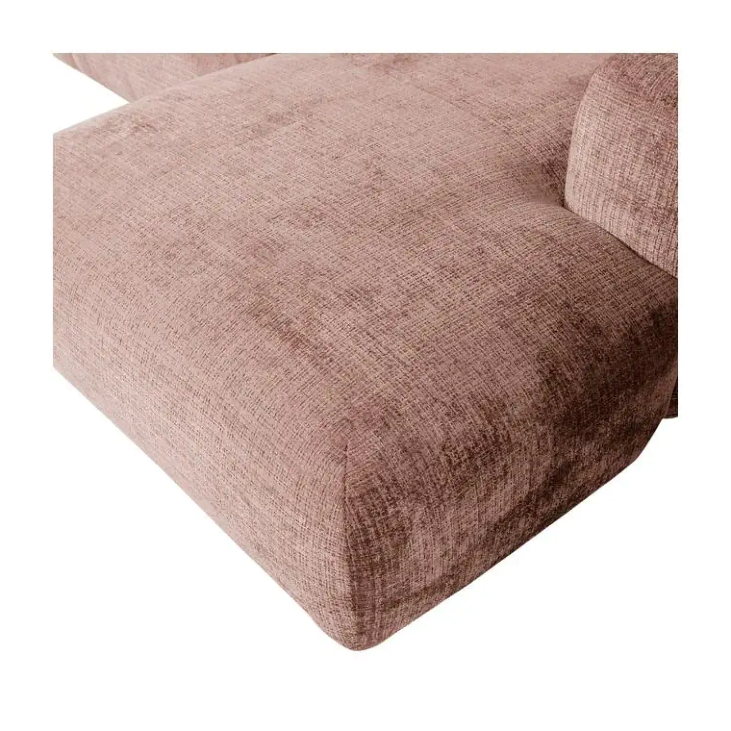 Cloud Chaise longue bank rechts chenille taupe/roze