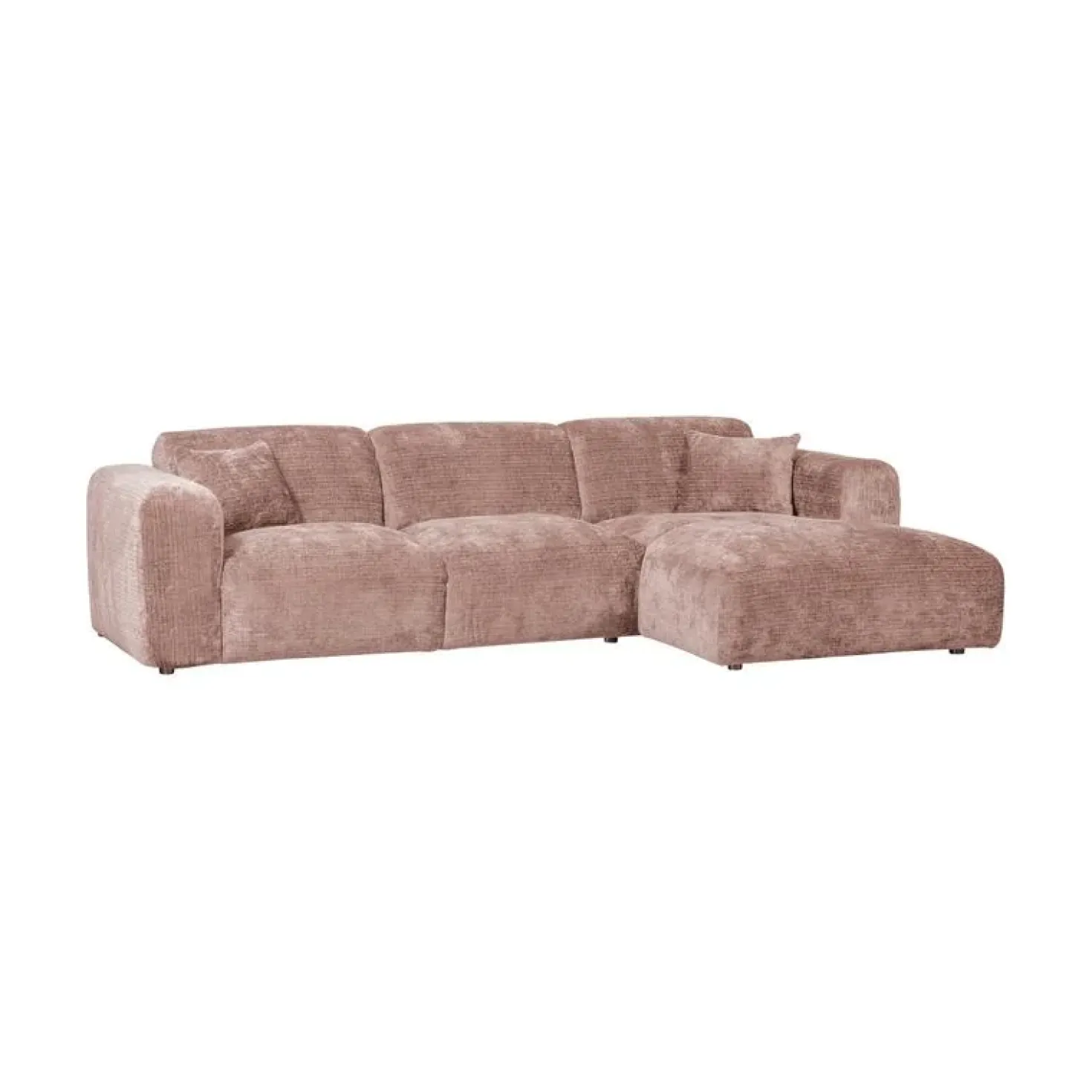 Cloud Chaise longue bank rechts chenille taupe/roze