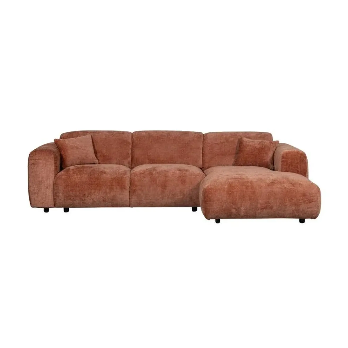 Cloud Chaise longue bank rechts chenille terracotta