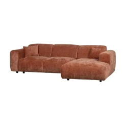 Cloud Chaise longue bank rechts chenille terracotta