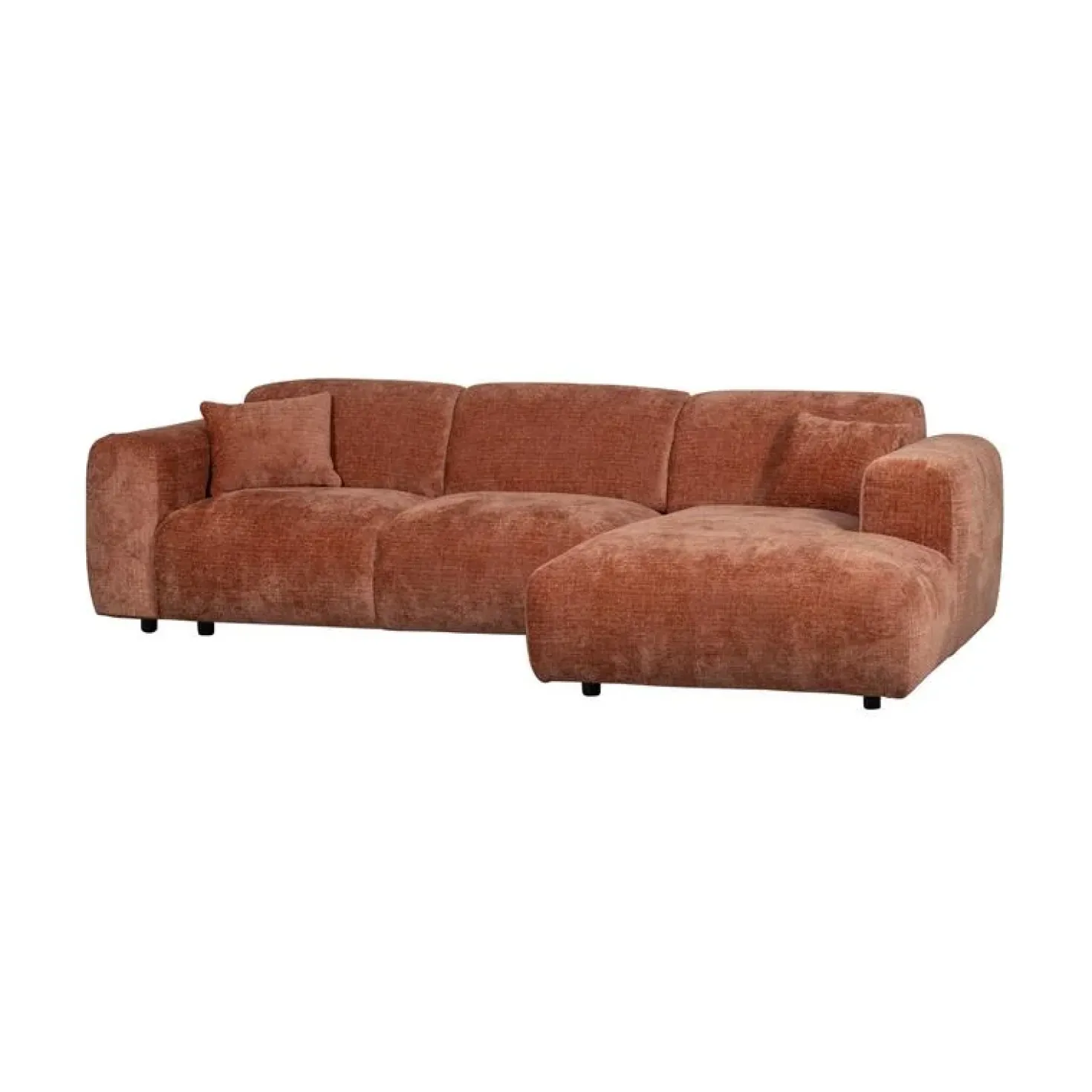 Cloud Chaise longue bank rechts chenille terracotta