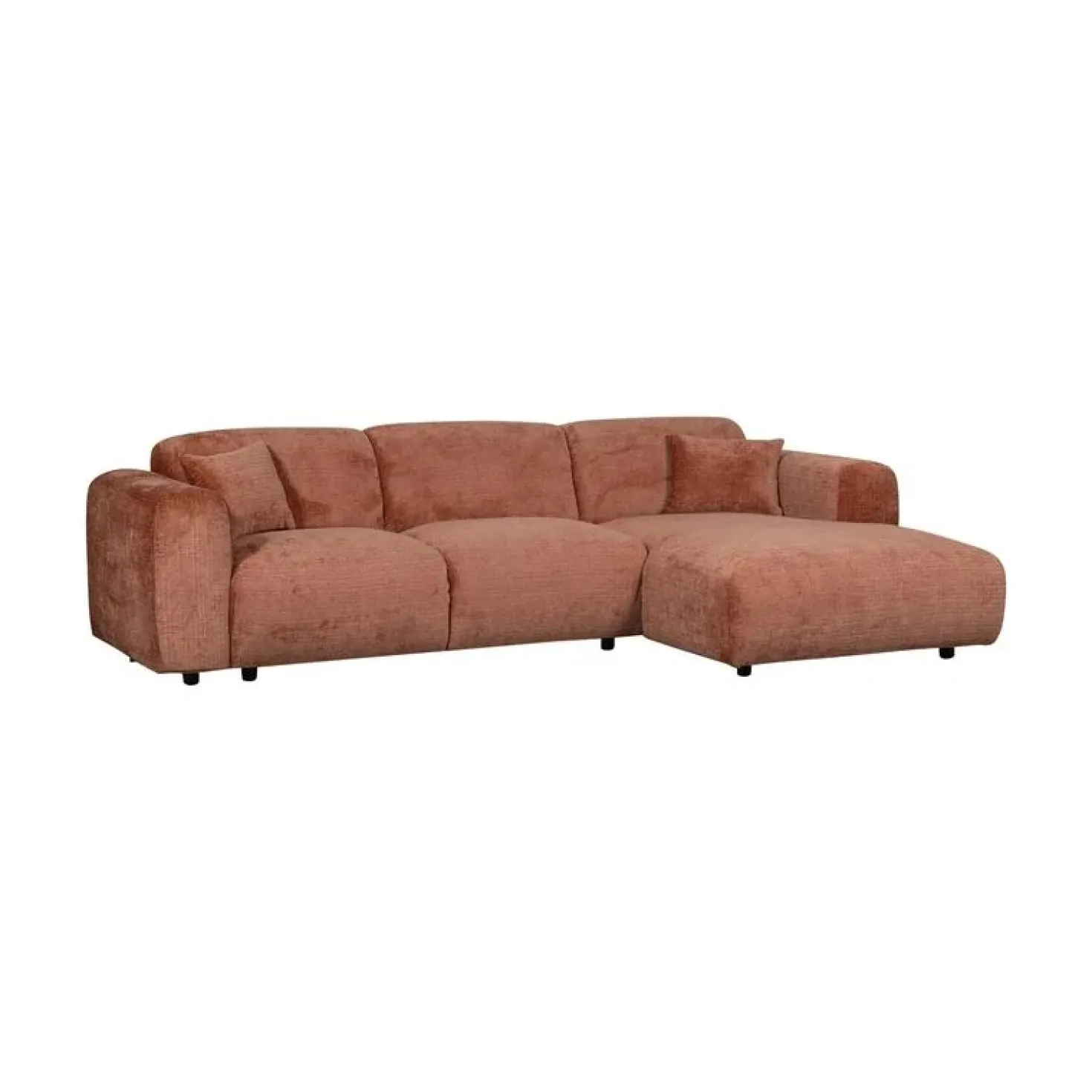 Cloud Chaise longue bank rechts chenille terracotta