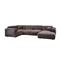 Cloud Hoekbank links geweven chenille bruin
