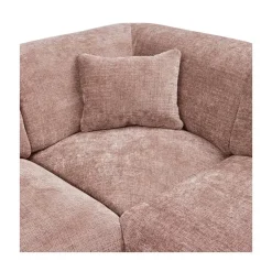 Cloud Hoekbank links geweven chenille taupe/roze
