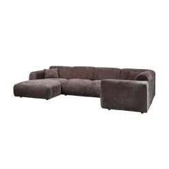 Cloud Hoekbank rechts geweven chenille bruin