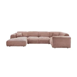 Cloud Hoekbank rechts geweven chenille taupe/roze