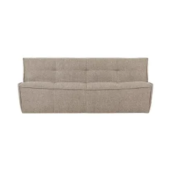 Cluster Bank 3-zits Bouclé Khaki bruin