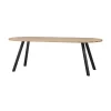 Combi-tablo Eettafel ovaal eiken 4-poots 220 cm