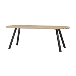 Combi-tablo Eettafel ovaal eiken 4-poots 220 cm