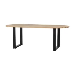 Combi-tablo Eettafel ovaal eiken U-poot 220 cm
