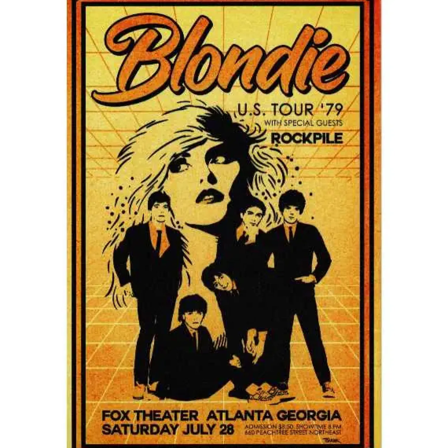 Concertbord Blondie Atlanta - metalen bord