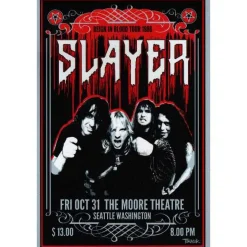 Concertbord Slayer Seatle - metalen bord