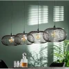 Conli 4-lichts hanglamp zwart / koper