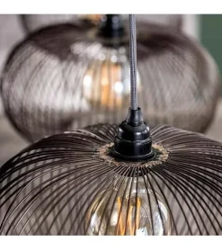 Conli 4-lichts hanglamp zwart / koper