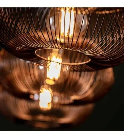 Conli 4-lichts hanglamp zwart / koper