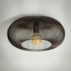 Conli 1-lichts plafondlamp zwart nikkel/ koper