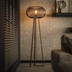 Conli Vloerlamp 3-poots Zwart nikkel