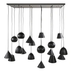 Conor 18-lichts Hanglamp XXL zwart
