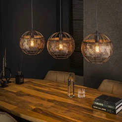 Cooper 3-lichts bol Hanglamp Zwart bruin