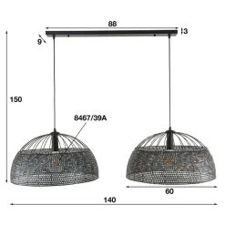 Cooper 2-lichts hanglamp industrieel