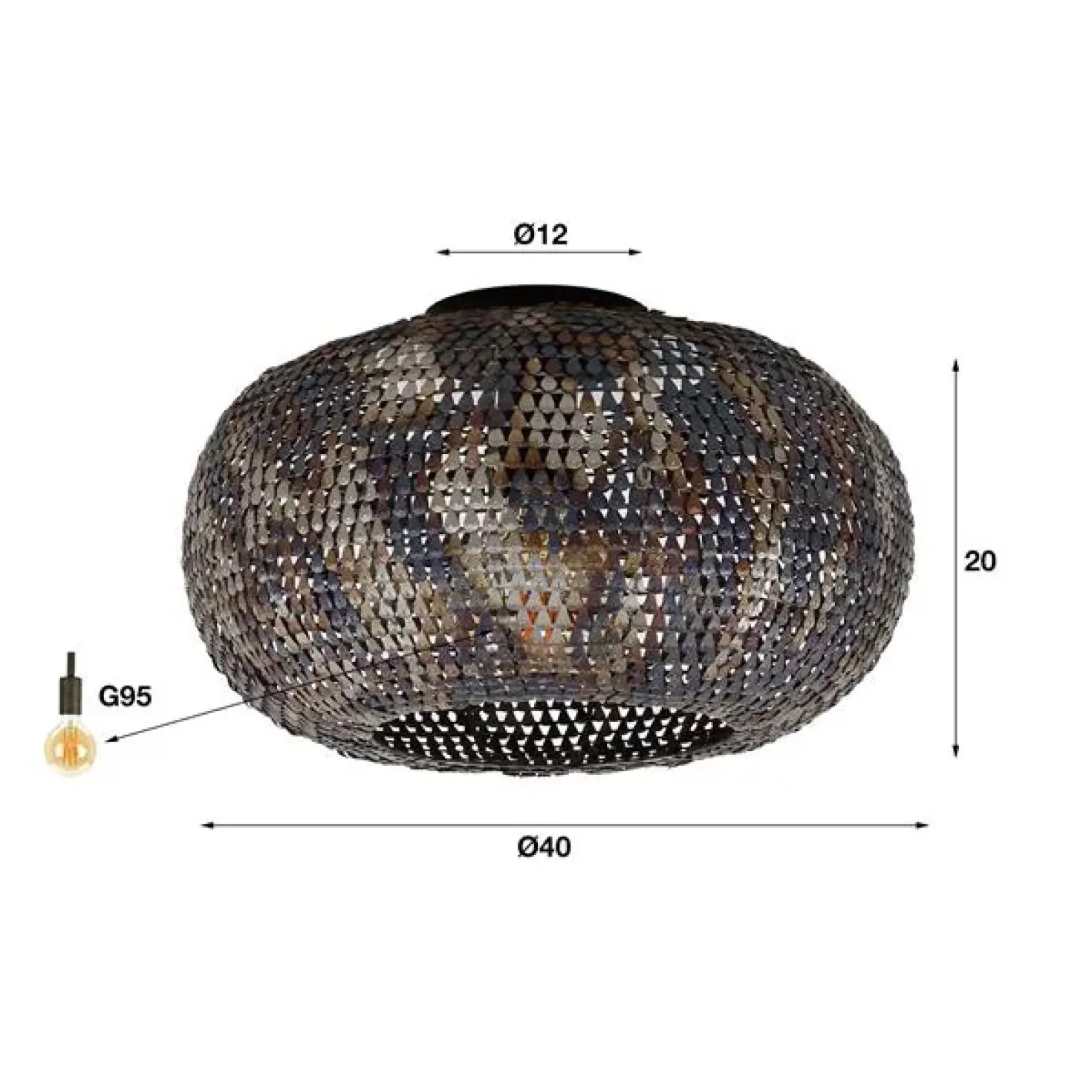 Cooper 1-lichts Plafondlamp