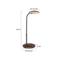 Coraline 1-lichts Bureaulamp Brons