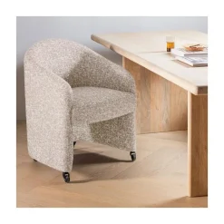 Cordo Eetkamerstoel Met wielen Naturel