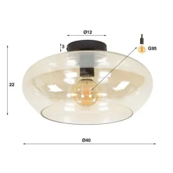 Cortana 1-lichts Plafondlamp Amber