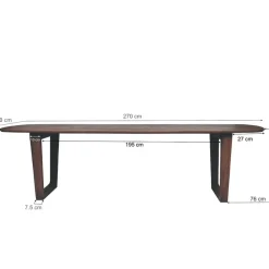 Cortez Eettafel Deens ovaal walnoo 270 cm