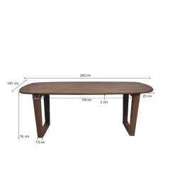 Cortez Eettafel Deens ovaal walnoot 200 cm