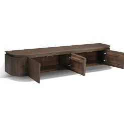 Cortez Zwevend Tv meubel rond walnoot 180cm