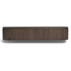 Cortez Zwevend Tv meubel rond walnoot 180cm