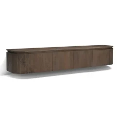 Cortez Zwevend Tv meubel rond walnoot 180cm