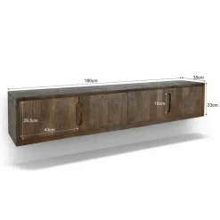 Cortez Zwevend Tv meubel walnoot 180cm