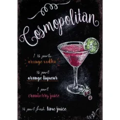 Cosmopolitan - metalen bord