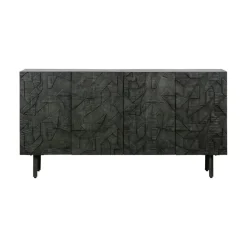 Counter Dressoir hout/metaal zwart 160cm