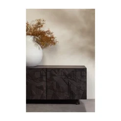 Counter Tv meubel mangohout zwart 160cm