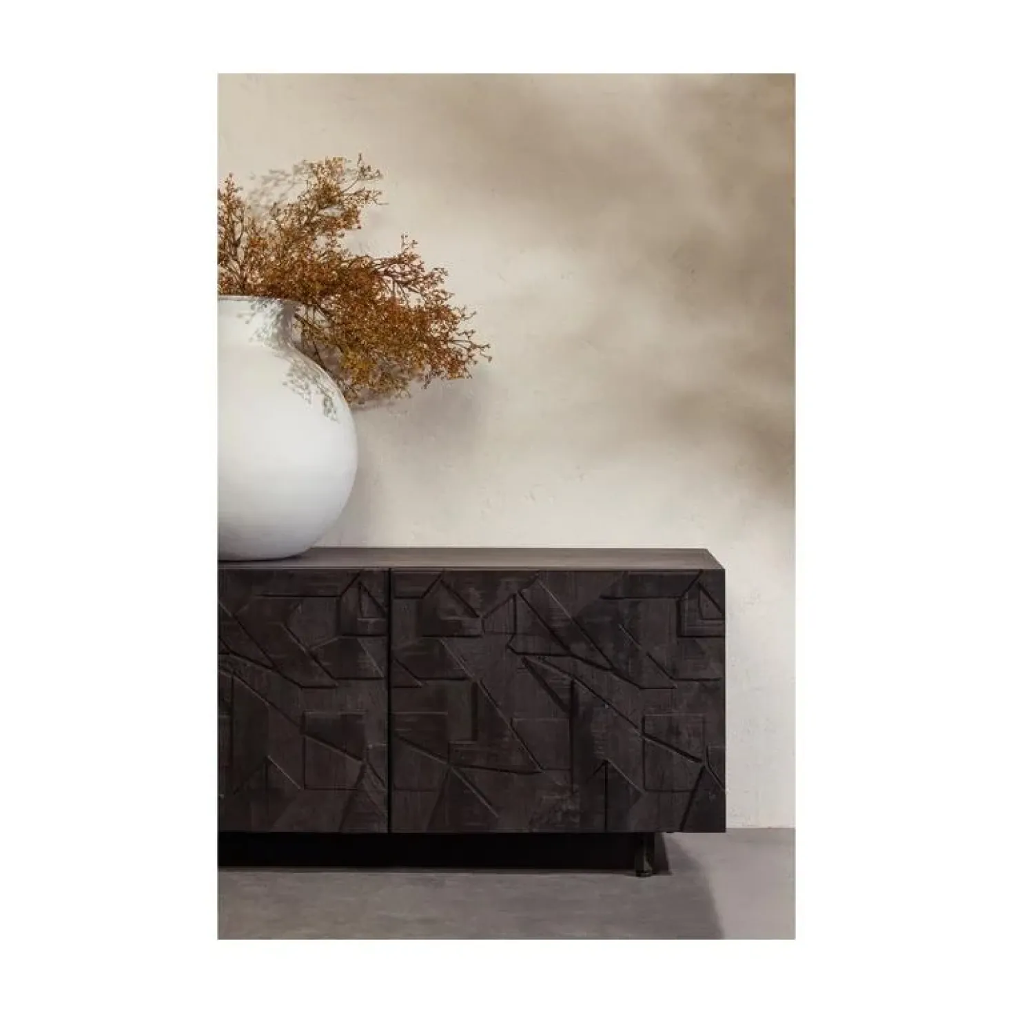 Counter Tv meubel mangohout zwart 160cm
