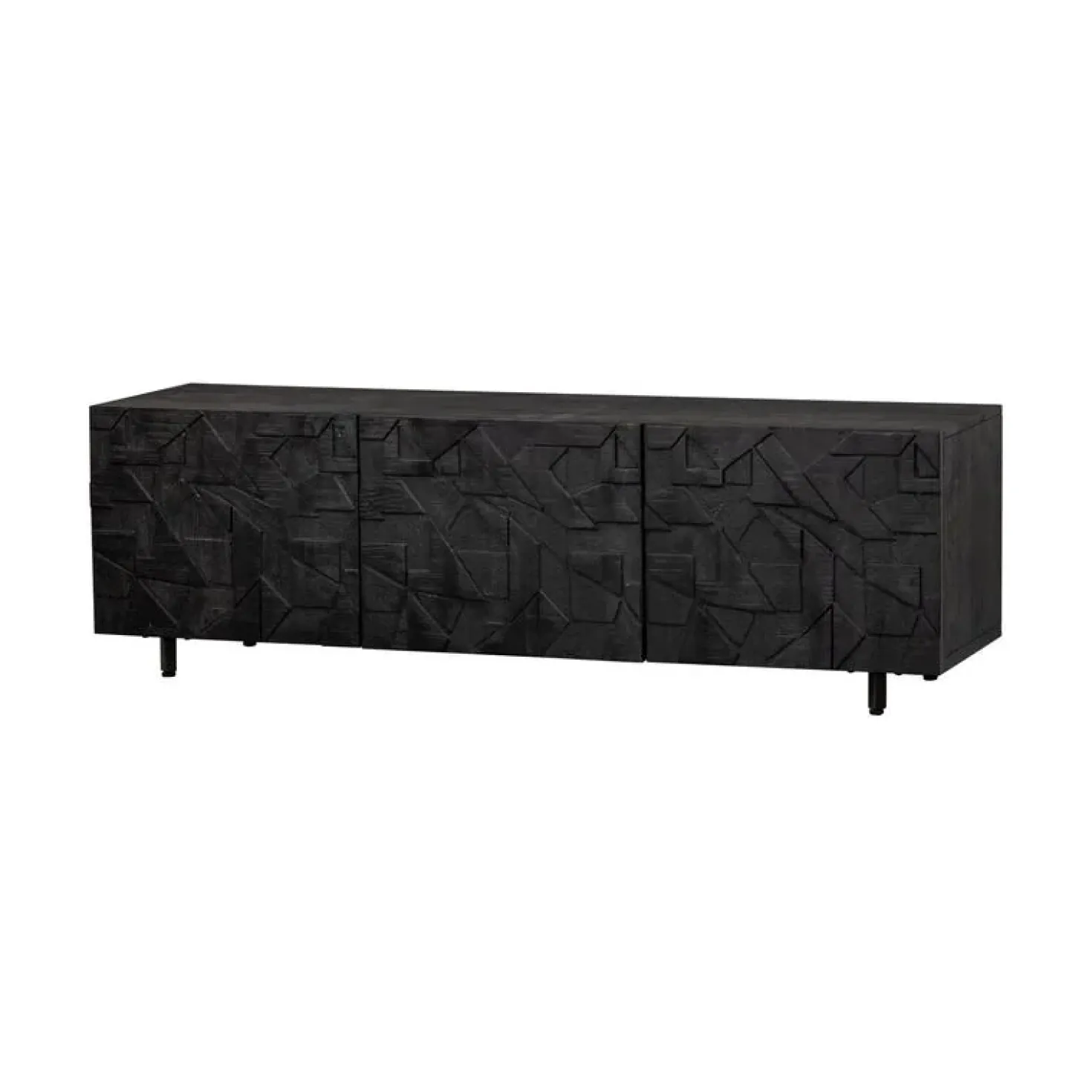 Counter Tv meubel mangohout zwart 160cm