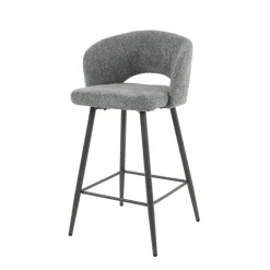 Cozy Barstoel Boucle grijs