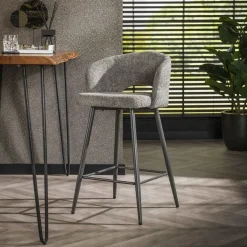 Cozy Barstoel Boucle grijs