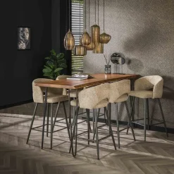 Cozy Barstoel Boucle Zand