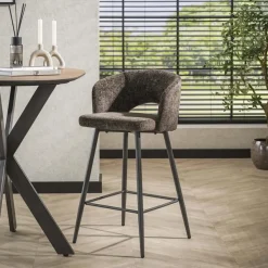 Cozy Barstoel Stof bruin