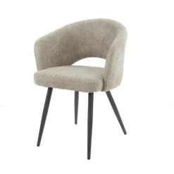 Cozy Eetkamerstoel Boucle zand