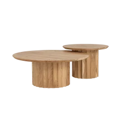 Crotone Salontafel set van 2 rond Acaciahout