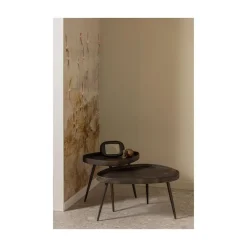 Crude Bijzettafel brons set van 2