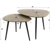 Cruller Salontafel set van 2 driehoekig Brons