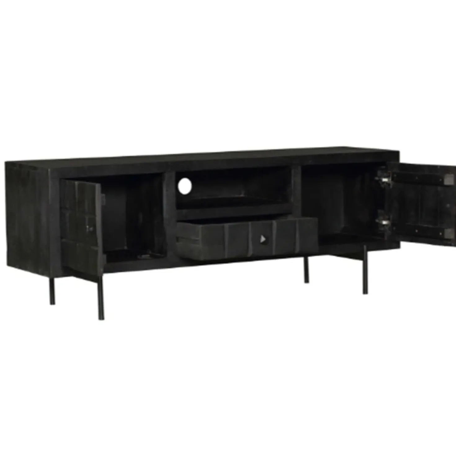Cubical Black Tv meubel zwart mangohout 150