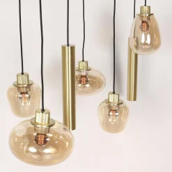 Curtis 6+3 lichts Hanglamp Amber