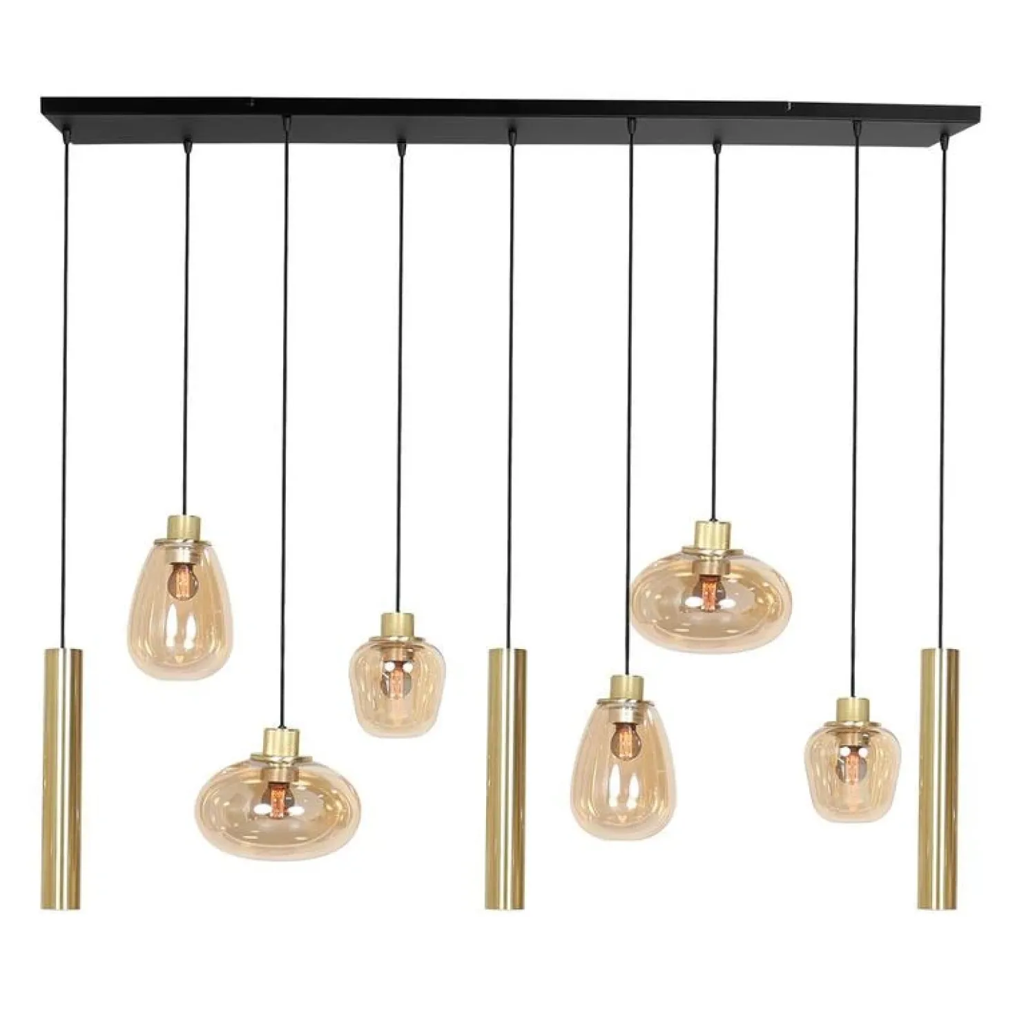 Curtis 6+3 lichts Hanglamp Amber